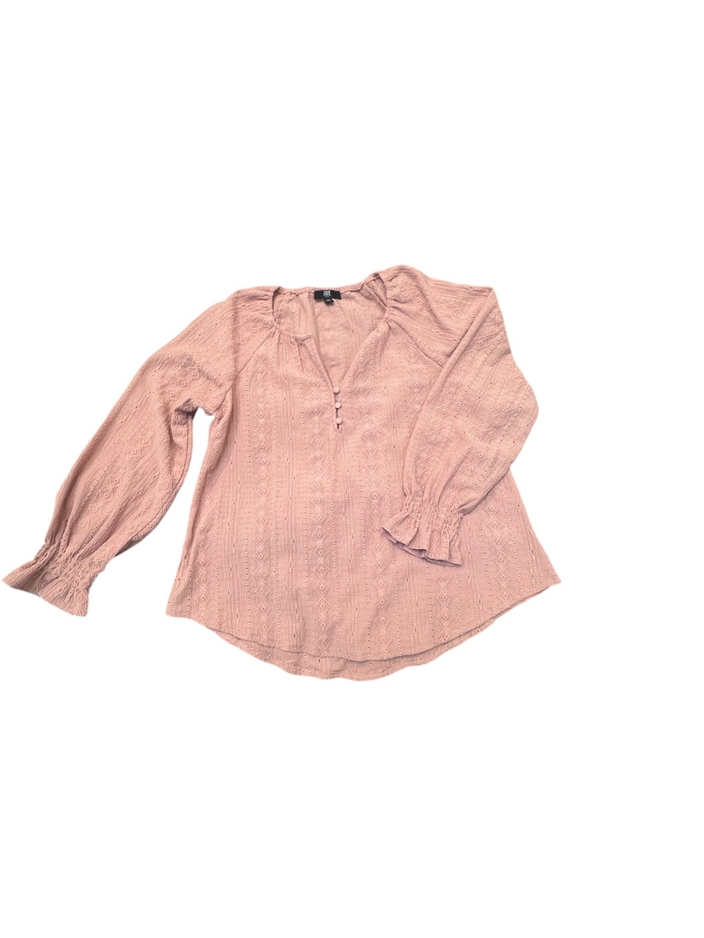 Frye Blush Eyelet V-Neck Peasant Blouse